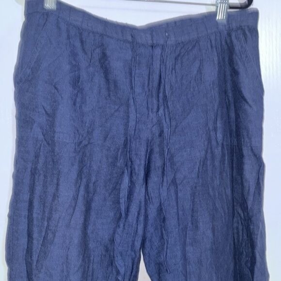 LIZ CLAIBORNE' Classic Navy Blue Cotton/Linen Pant Size M - Picture 2 of 9